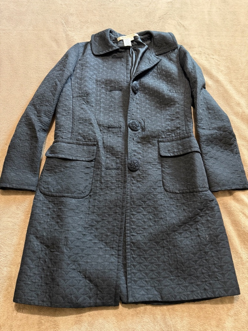Quilted Textured Button Coat